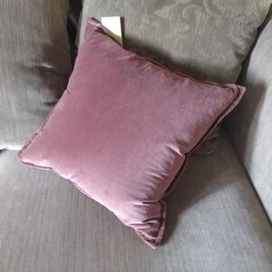 1 Cotton Velvet Red Brick Throw Pillow Cover with Duck/Down Feathers insert NWT